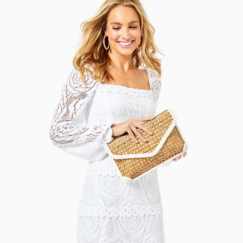 Lilly Pulitzer St. Barts Cane Clutch 🌴